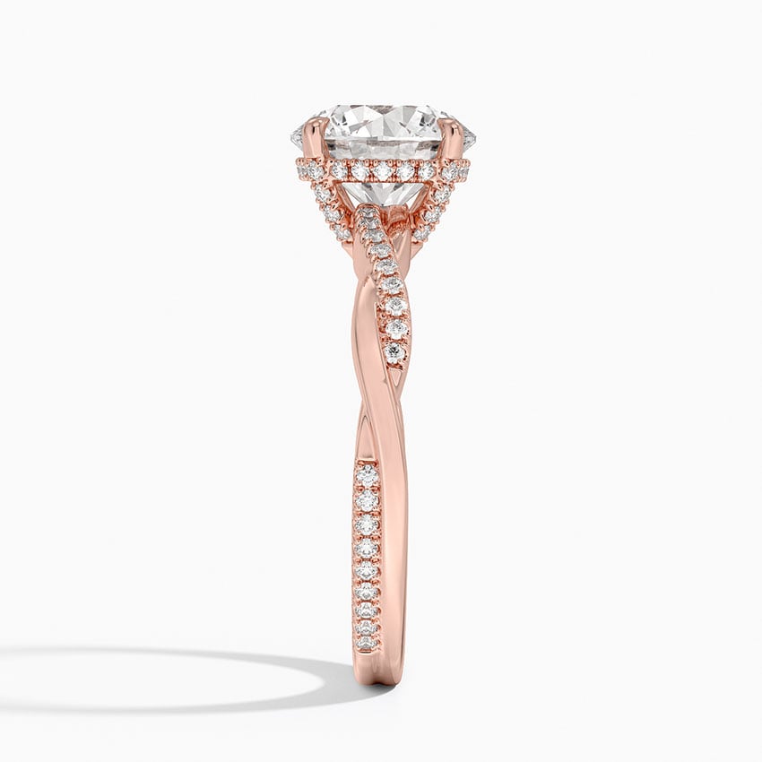 Petite Twisted Vine Hidden Halo Pavé Diamond Engagement Ring
