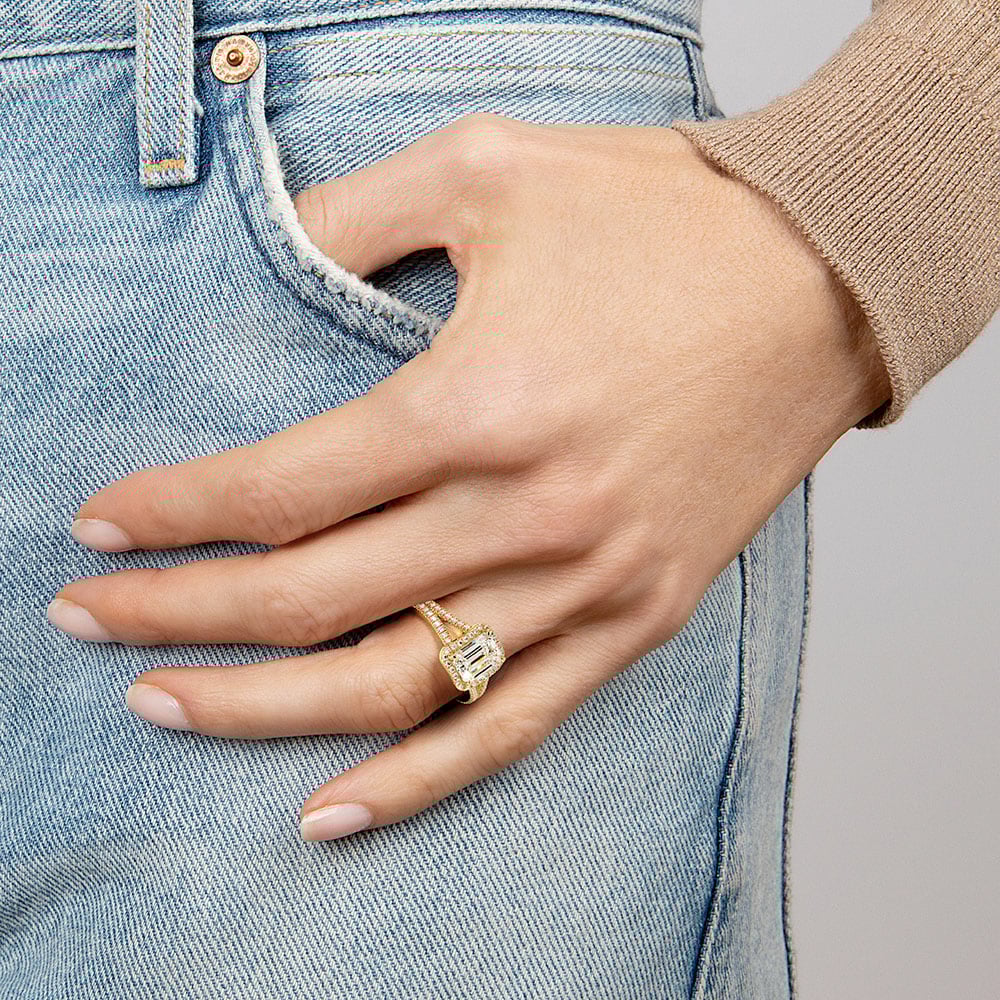 Fortuna Halo Diamond Engagement Ring