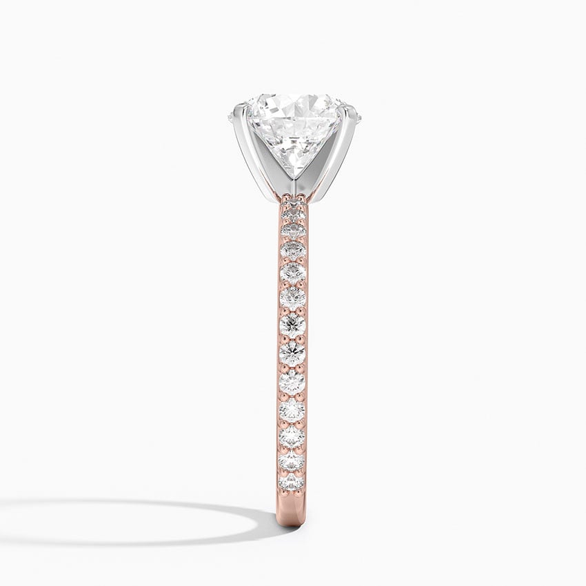 Petite Shared Prong Three-Quarter Coverage Diamond Engagement Ring