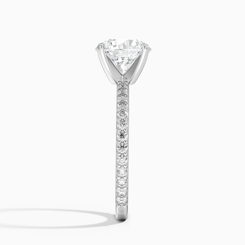 Petite Shared Prong Three-Quarter Coverage Diamond Engagement Ring