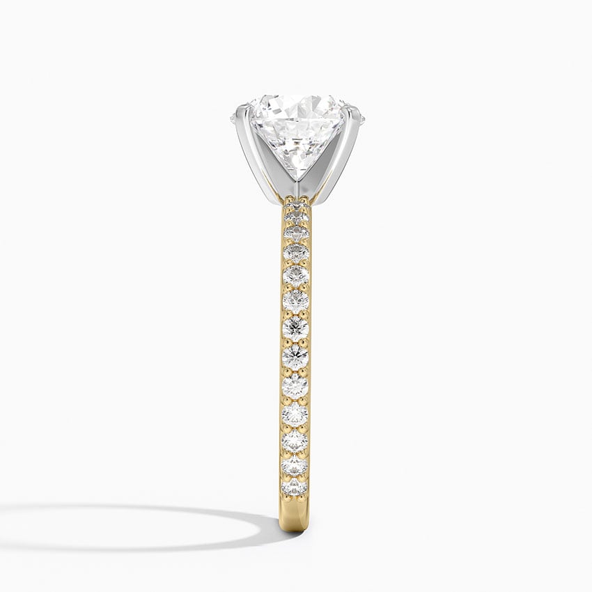 Petite Shared Prong Three-Quarter Coverage Diamond Engagement Ring