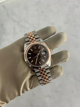Rolex Datejust 41 Two-Tone Rose Gold Chocolate Dial Jubilee Bracelet Watch
