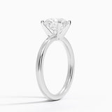 Comfort Fit 2mm Solitaire Engagement Ring with a Round cut diamond in white gold — side view