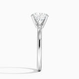 Comfort Fit 2mm Solitaire Engagement Ring with a Round cut diamond in white gold — profile view