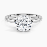 Comfort Fit 2mm Solitaire Engagement Ring with a Round cut diamond in white gold — top view