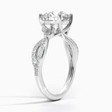 Luxe Willow Diamond Engagement Ring with a Round cut diamond in white gold — side view