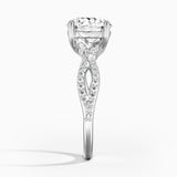 Luxe Willow Diamond Engagement Ring with a Round cut diamond in white gold — profile view