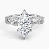 Luxe Willow Diamond Engagement Ring with a Marquise cut diamond in white gold — top view