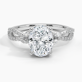Luxe Willow Diamond Engagement Ring with a Oval cut diamond in white gold — top view