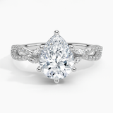 Luxe Willow Diamond Engagement Ring with a Pear cut diamond in white gold — top view