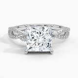 Luxe Willow Diamond Engagement Ring with a Princess cut diamond in white gold — top view