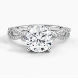 Luxe Willow Diamond Engagement Ring with a Round cut diamond in white gold — top view