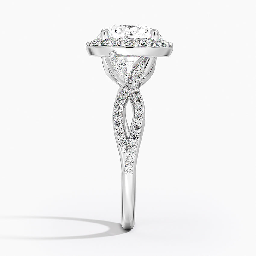 Luxe Willow Halo Diamond Engagement Ring