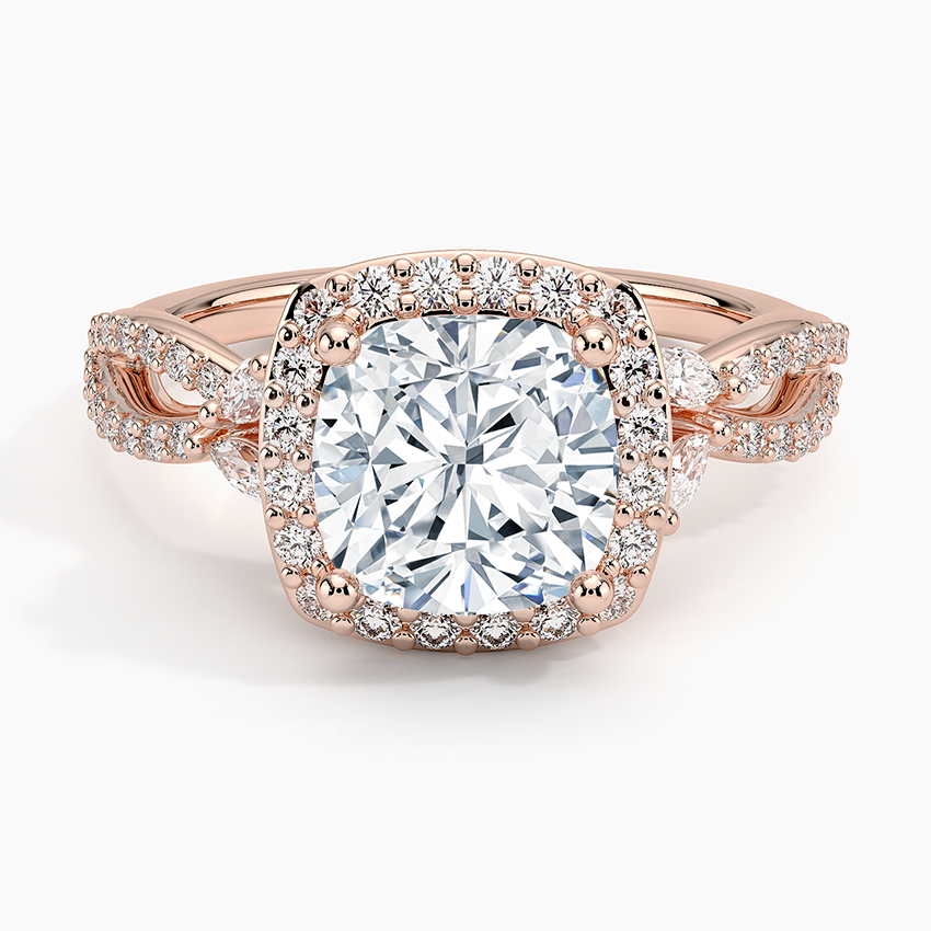 Luxe Willow Halo Diamond Engagement Ring