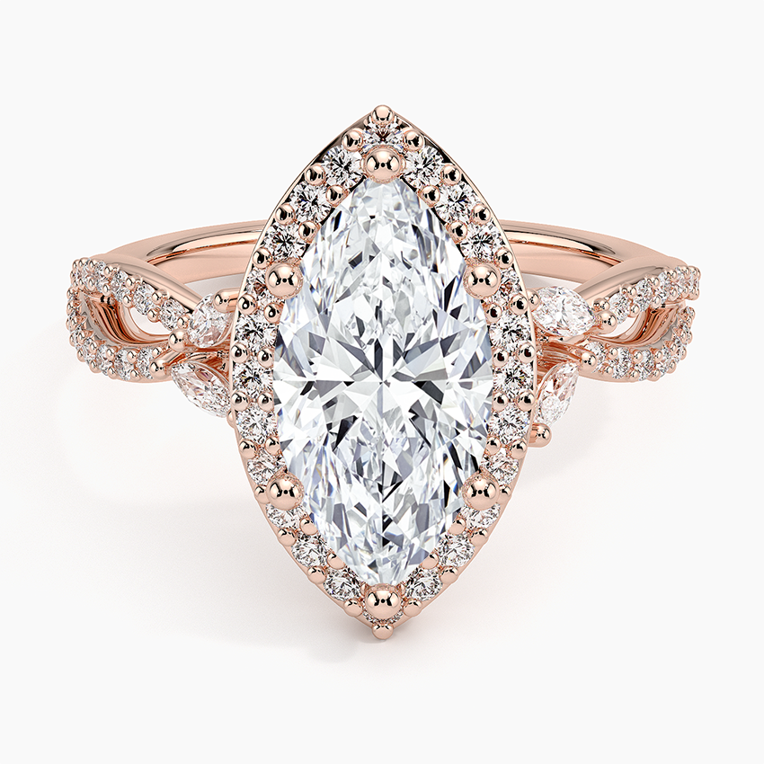 Luxe Willow Halo Diamond Engagement Ring
