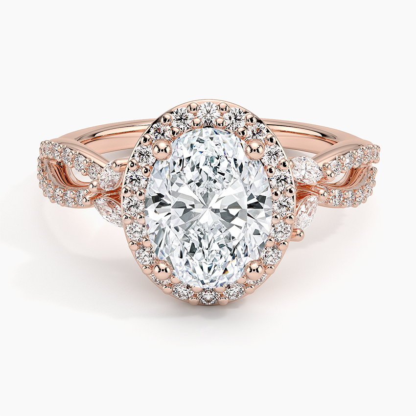 Luxe Willow Halo Diamond Engagement Ring