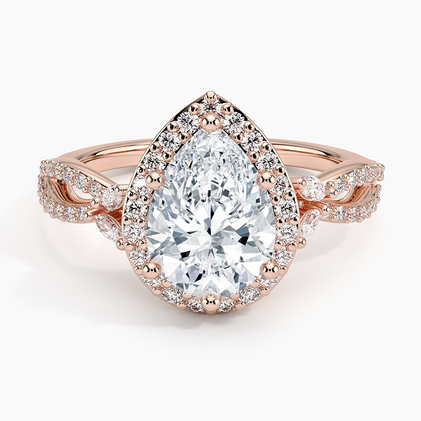 Luxe Willow Halo Diamond Engagement Ring