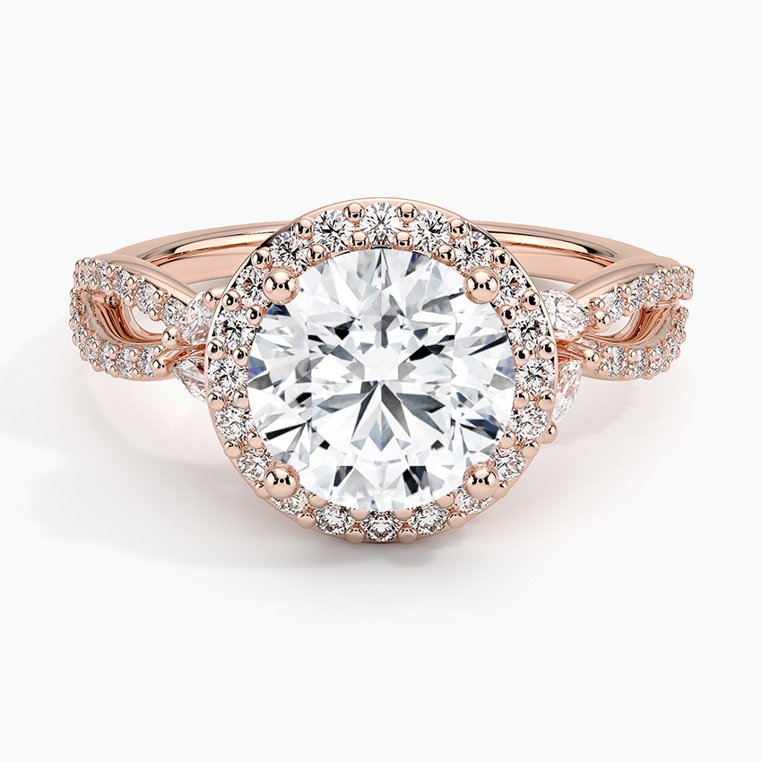 Luxe Willow Halo Diamond Engagement Ring