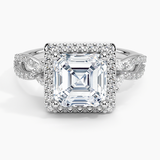 Luxe Willow Halo Diamond Engagement Ring