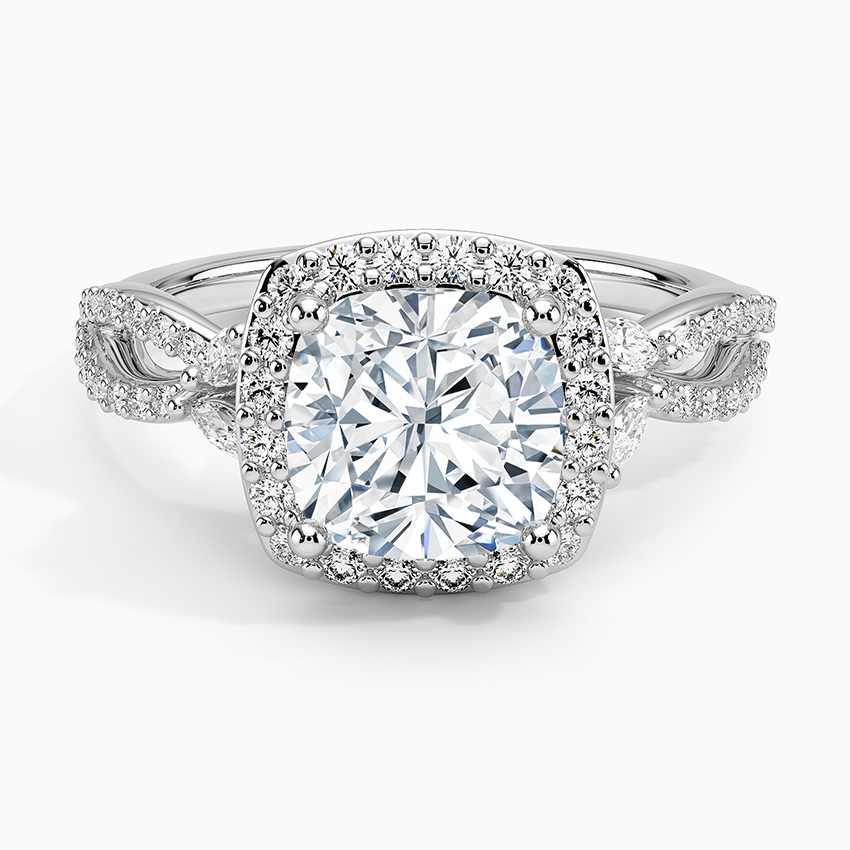 Luxe Willow Halo Diamond Engagement Ring