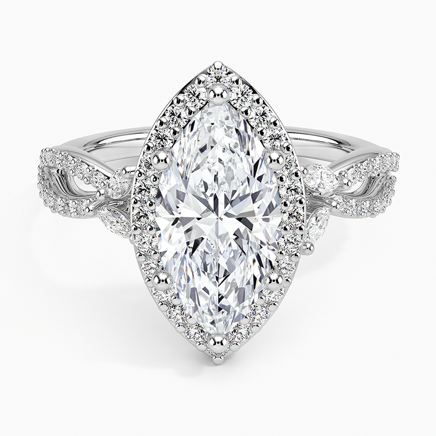 Luxe Willow Halo Diamond Engagement Ring