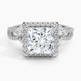 Luxe Willow Halo Diamond Engagement Ring