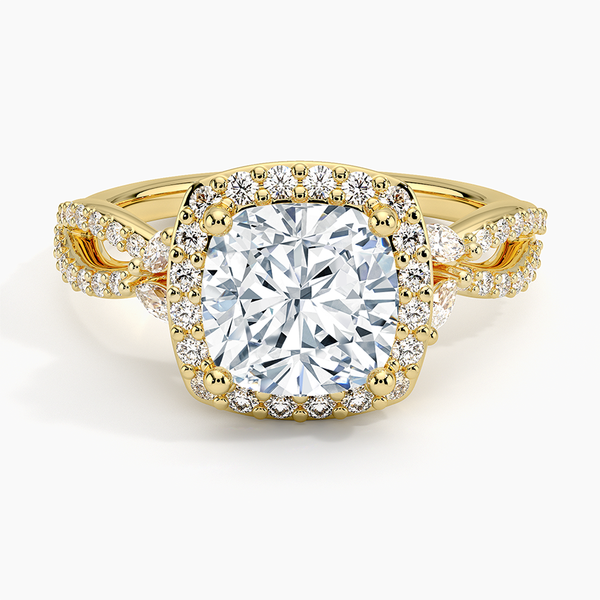 Luxe Willow Halo Diamond Engagement Ring