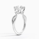 Willow Diamond Engagement Ring with a Round cut diamond in white gold — side view