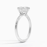 Delilah Twist Solitaire Engagement Ring with a Oval cut diamond in white gold — side view