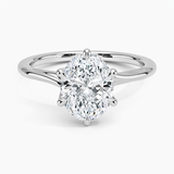 Delilah Twist Solitaire Engagement Ring with a Oval cut diamond in white gold — top view