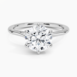Delilah Twist Solitaire Engagement Ring with a Round cut diamond in white gold — top view