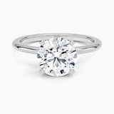 Four-Prong Comfort Fit 1.5mm Engagement Ring with a Round cut diamond in white gold — top view