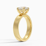 Peyton Solitaire Engagement Ring with a Round cut diamond in yellow gold — side view