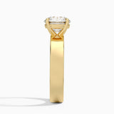 Peyton Solitaire Engagement Ring with a Round cut diamond in yellow gold — profile view