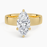 Peyton Solitaire Engagement Ring with a Marquise cut diamond in yellow gold — top view