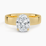 Peyton Solitaire Engagement Ring with a Oval cut diamond in yellow gold — top view