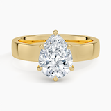 Peyton Solitaire Engagement Ring with a Pear cut diamond in yellow gold — top view