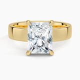 Peyton Solitaire Engagement Ring with a Radiant cut diamond in yellow gold — top view