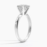 Classic Six-Prong Solitaire Engagement Ring with a Round cut diamond in white gold — side view
