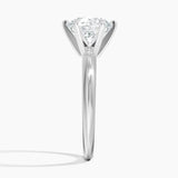 Classic Six-Prong Solitaire Engagement Ring with a Round cut diamond in white gold — profile view