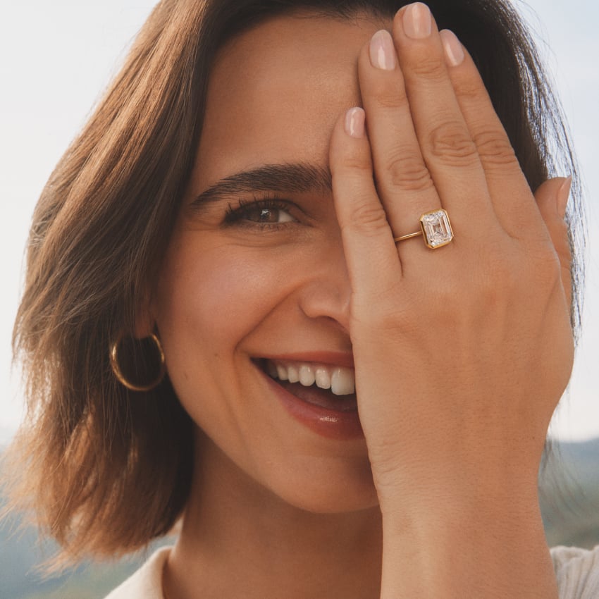 Petite Luna 1.5mm Bezel Engagement Ring