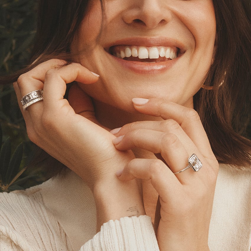 Petite Luna 1.5mm Bezel Engagement Ring