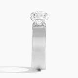 Peyton 6mm Solitaire Engagement Ring with a Round cut diamond in white gold — profile view