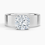 Peyton 6mm Solitaire Engagement Ring with a Cushion cut diamond in white gold — top view