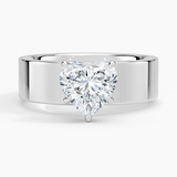 Peyton 6mm Solitaire Engagement Ring with a Heart cut diamond in white gold — top view