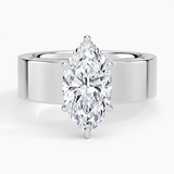 Peyton 6mm Solitaire Engagement Ring with a Marquise cut diamond in white gold — top view