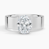 Peyton 6mm Solitaire Engagement Ring with a Oval cut diamond in white gold — top view