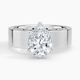 Peyton 6mm Solitaire Engagement Ring with a Pear cut diamond in white gold — top view