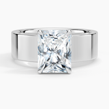 Peyton 6mm Solitaire Engagement Ring with a Radiant cut diamond in white gold — top view