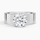 Peyton 6mm Solitaire Engagement Ring with a Round cut diamond in white gold — top view